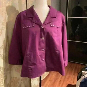 🔥2/40$🔥Purple jeans jacket with sequins  details